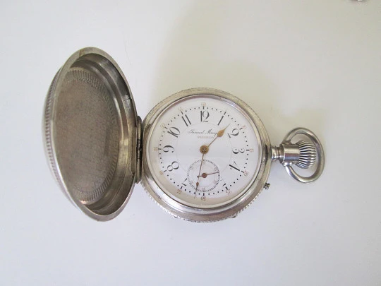 Pascual Marqués hunter-case pocket watch. Sterling silver. Stem-wind. 1890