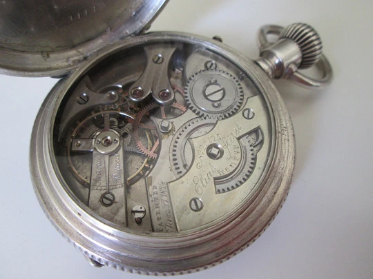 Pascual Marqués hunter-case pocket watch. Sterling silver. Stem-wind. 1890