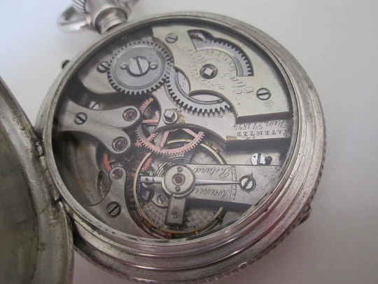 Pascual Marqués hunter-case pocket watch. Sterling silver. Stem-wind. 1890