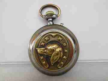 Paul Hemmeler. Silver and gold plated metal. 1890. Stem-wind. Dog high relief