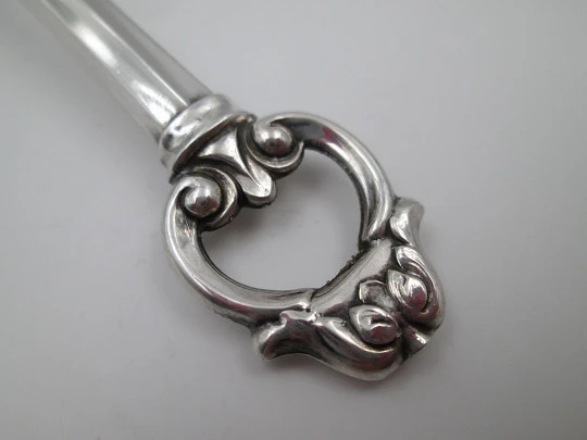 Pedro Duran baby rattle. 925 sterling silver. Flowers & vegetable motifs. 1990's