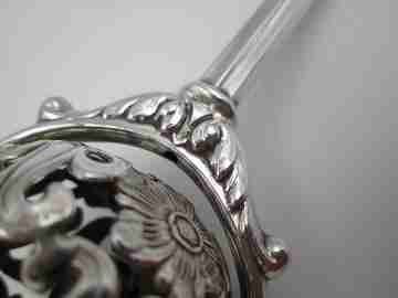 Pedro Duran baby rattle. 925 sterling silver. Flowers & vegetable motifs. 1990's