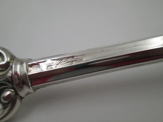 Pedro Duran baby rattle. 925 sterling silver. Flowers & vegetable motifs. Box. 1990's
