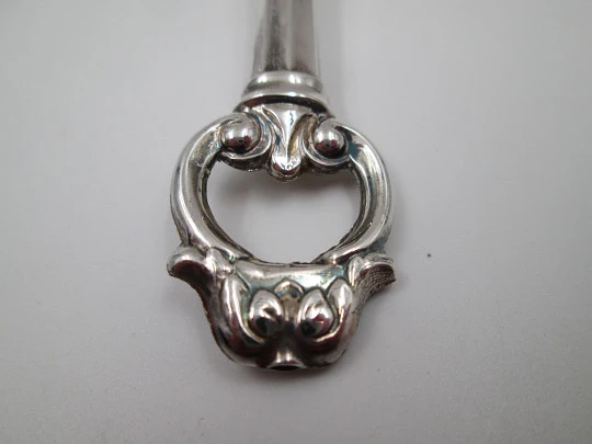 Pedro Duran baby rattle. 925 sterling silver. Flowers & vegetable motifs. Box. 1990's