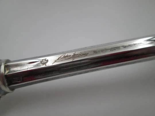 Pedro Duran baby rattle. 925 sterling silver. Flowers & vegetable motifs. Box. 1990's