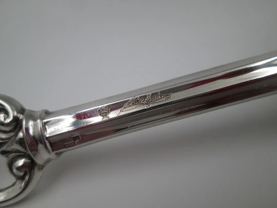 Pedro Duran baby rattle. 925 sterling silver. Flowers & vegetable motifs. Spain. 1990's