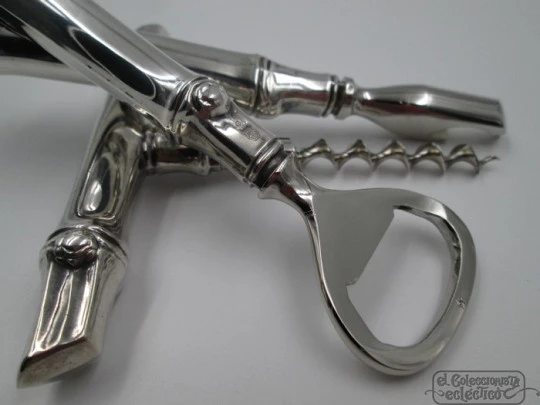 Pedro Duran bar set. 925 sterling silver. Corkscrews & bottle openers. 1990's