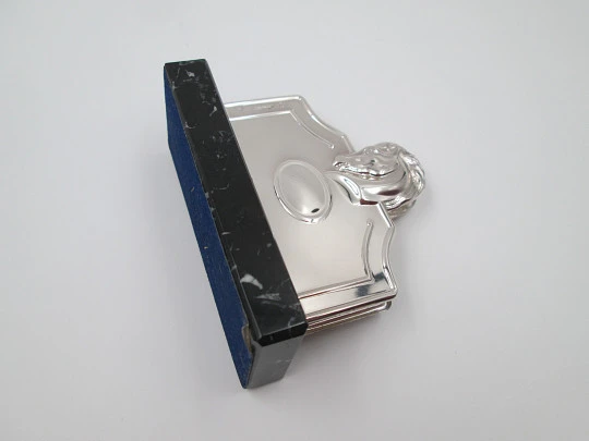 Pedro Durán cards desktop stand / letter holder. Sterling silver & marble