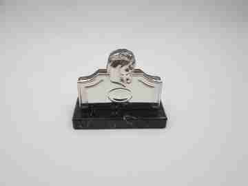Pedro Durán cards desktop stand / letter holder. Sterling silver & marble