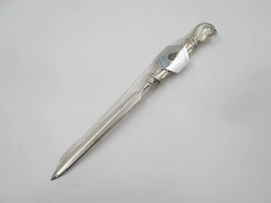 Pedro Duran desk letter opener. 925 sterling silver. Horse bust motif. 1990's. Spain