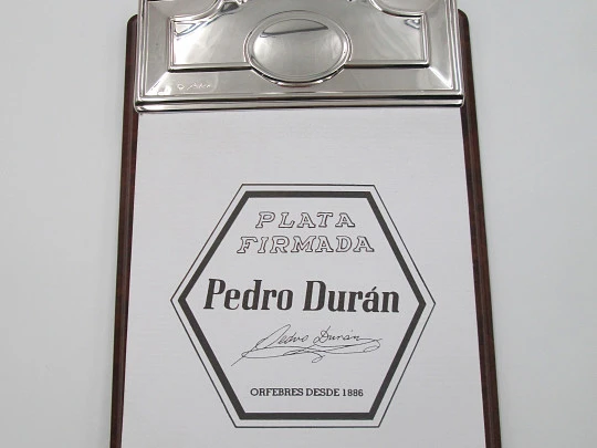 Pedro Duran desk set. Sterling silver. Notebook, letter opener & paper clip