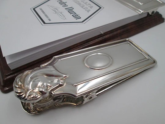 Pedro Duran desk set. Sterling silver. Notebook, letter opener & paper clip