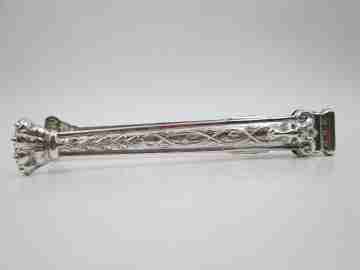 Pedro Duran ornate ice tongs. Sterling silver. Plant motifs, ram and claws. 1990's. Spain