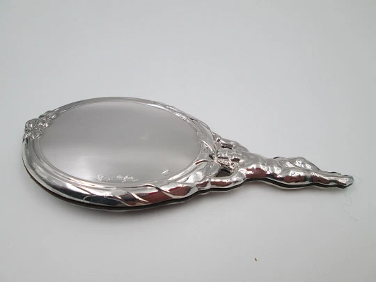 Pedro Durán women's pocket mirror. 925 sterling silver. Child motif. 1990's. Spain