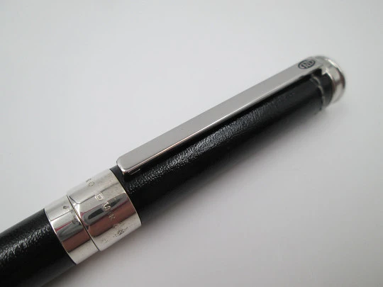 Pedro Duran. Black leather & 925 sterling silver. 1990's. Cartridge