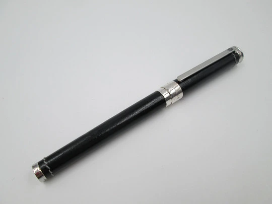 Pedro Duran. Black leather & 925 sterling silver. 1990's. Cartridge