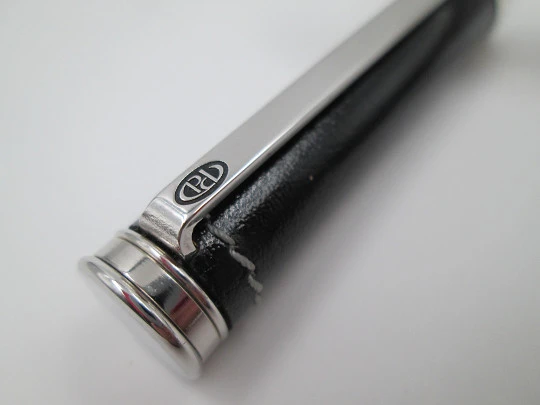 Pedro Duran. Black leather & 925 sterling silver. 1990's. Cartridge
