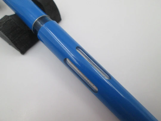 Pelikan Pelikano P450 fountain pen. Stainless steel & blue plastic. Cartridge. 1980's