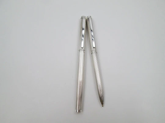 Pelikan writing set. 925 sterling silver. 1970's. Stripe pattern. Germany