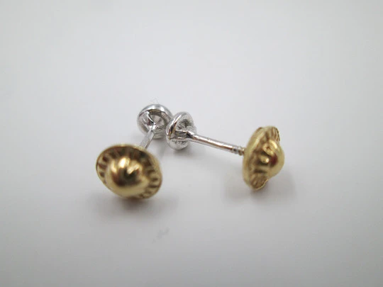 Pendientes mujer. Oro amarillo y blanco 18k y brillantes. Años 90