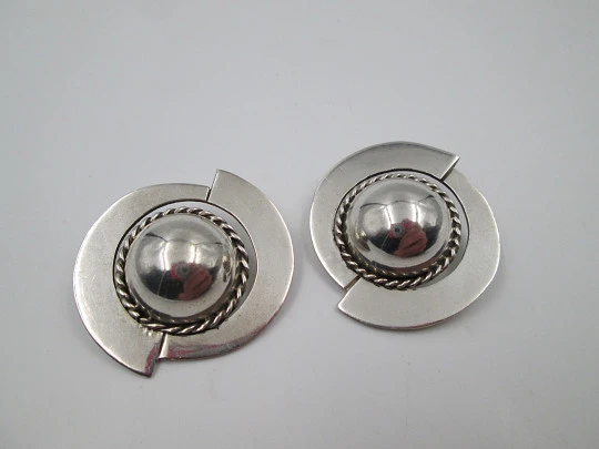 Pendientes para mujer espirales. Plata de ley 925. México. Cierre clip. 1980