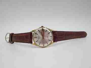 Persan De Luxe. 10 microns gold plated and steel. Manual wind. Small seconds hand
