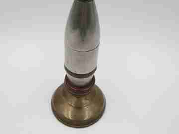 Petrol table lighter. Bullet. Spanish army. Bronze & silver plated