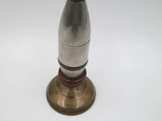 Petrol table lighter. Bullet. Spanish army. Bronze & silver plated