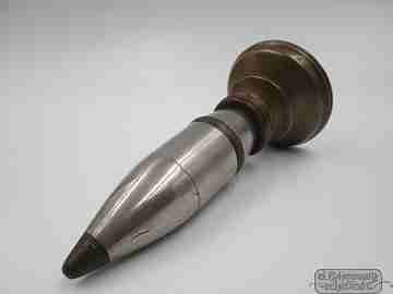 Petrol table lighter. Bullet. Spanish army. Bronze & silver plated