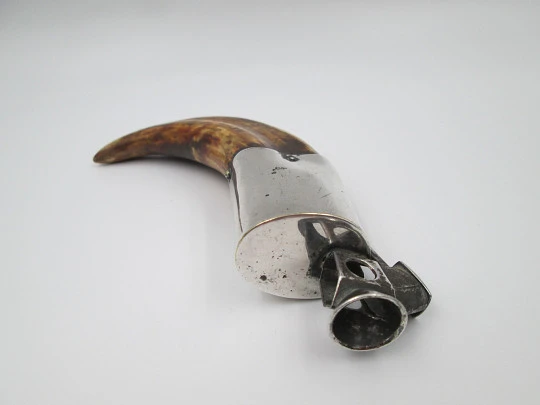 Pfeilring Solingen desk cigar cutter. Horn handle & nickel plated steel. 1940's. Germany Pfeilring Solingen desk cigar cutter. Horn handle & nickel plated steel. 1940's. Germany