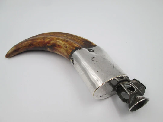 Pfeilring Solingen desk cigar cutter. Horn handle & nickel plated steel. 1940's. Germany Pfeilring Solingen desk cigar cutter. Horn handle & nickel plated steel. 1940's. Germany