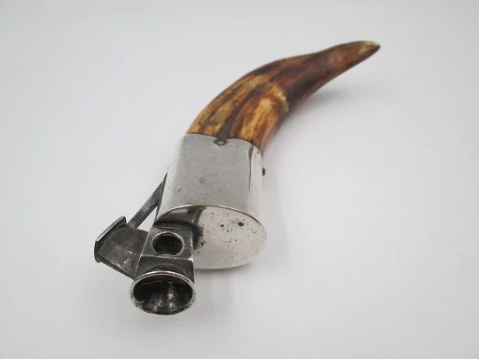 Pfeilring Solingen desk cigar cutter. Horn handle & nickel plated steel. 1940's. Germany Pfeilring Solingen desk cigar cutter. Horn handle & nickel plated steel. 1940's. Germany