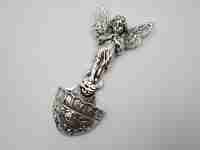 Pila benditera Ángel de la Guarda. Plata de ley 925. Motivos florales. 1980. España