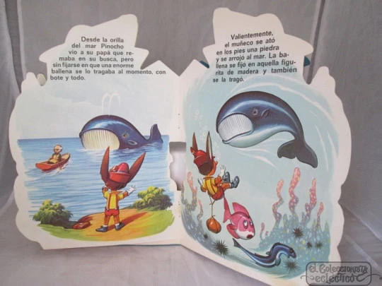 Pinocchio. Die-cut book. Boga publisher. 1974. Spain. F. Hidalgo