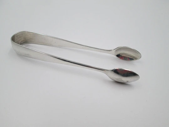 Pinza para azúcar. Metal plateado. Henry Stratford Ltd. Reino Unido. 1920's