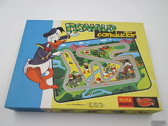 Pista mecánica Donald conductor. Geyper. Coche a cuerda. 1965. Caja Pista mecánica Donald conductor. Geyper. Coche a cuerda. 1965. Caja