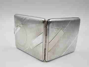 Pitillera plata ley y chapada oro Moka. Motivos lineales. Rusia. 1910