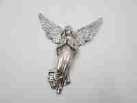 Placa colgante pared. Plata de ley 925. Ángel de la Guarda figura. 1980