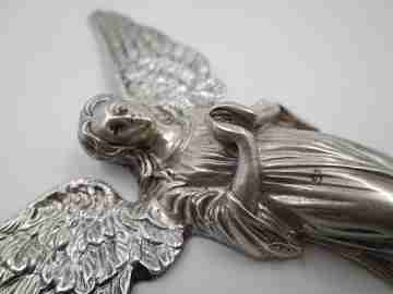 Placa colgante pared. Plata de ley 925. Ángel de la Guarda figura. 1980