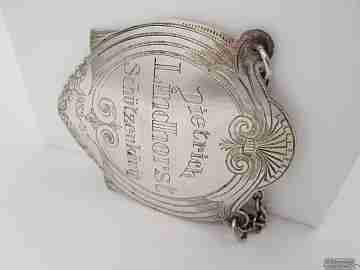 Placa concurso de tiro. Plata 800 milésimas. Años 30. Alemania