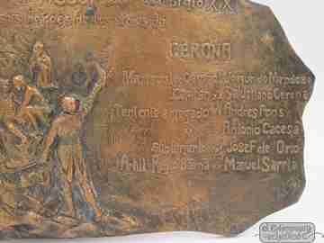 Plaque / medal copper chiseled. Gunners. 1909. Independence War
