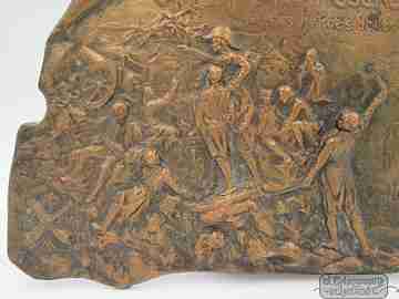 Plaque / medal copper chiseled. Gunners. 1909. Independence War