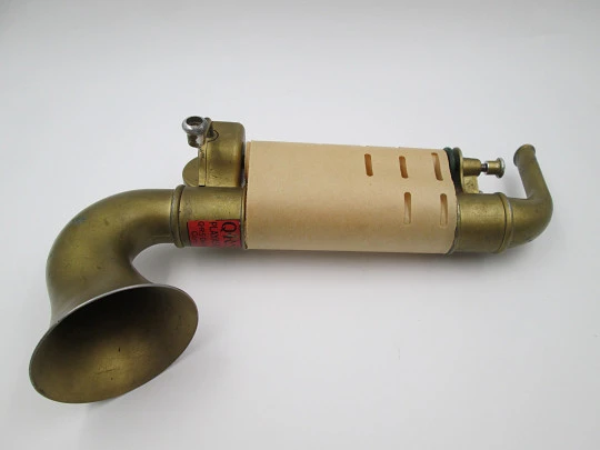 Playasax mechanical saxophone toy. QRS DeVry Corporation. Gold plated. 1930's