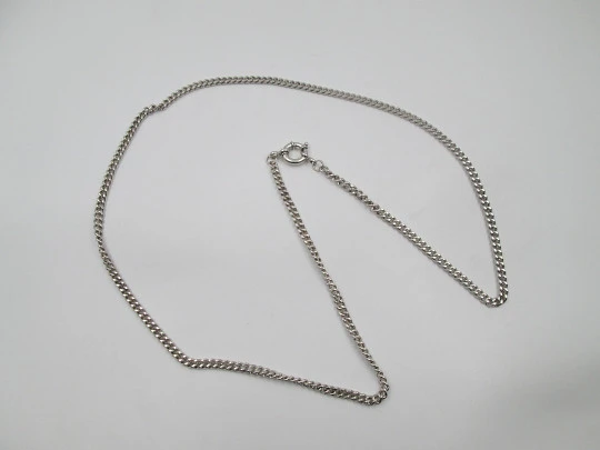 Pocket watch curb link chain. 925 sterling silver. Ring clasp. Europe. 1910's