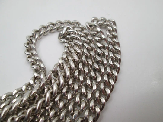 Pocket watch curb link chain. 925 sterling silver. Ring clasp. Europe. 1910's