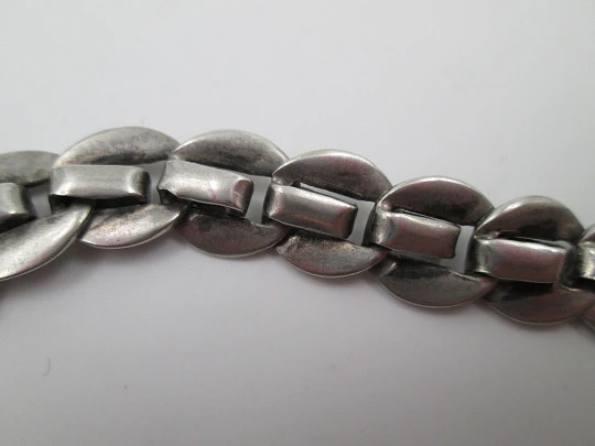 Pocket watch curb link chain. Sterling silver. Spring ring & lobster clasp. Europe. 1900's Pocket watch curb link chain. Sterling silver. Spring ring & lobster clasp. Europe. 1900's