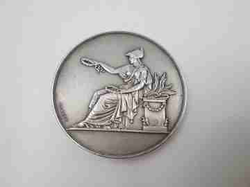 Polytechnic Association medal. Goddess Minerva. 950 sterling silver. Nicolas Brenet