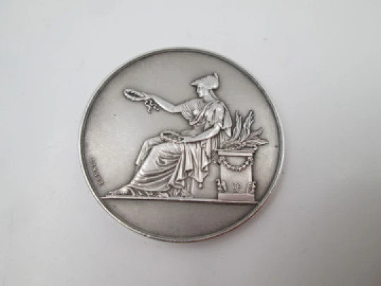 Polytechnic Association medal. Goddess Minerva. 950 sterling silver. Nicolas Brenet