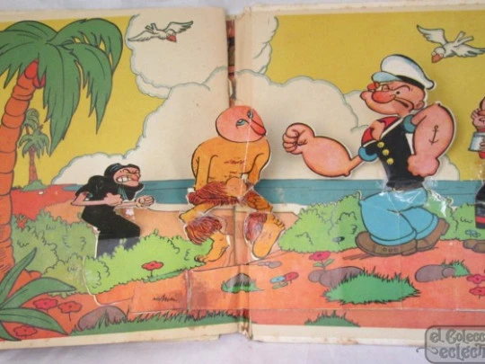 Popeye & The Sea Hag. Molino Publisher, 1938. Pop Up book. Segar