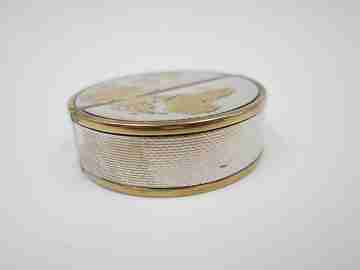 Poresa 'World map' travel watch. Silver plated and golden. Manual wind. 1960's